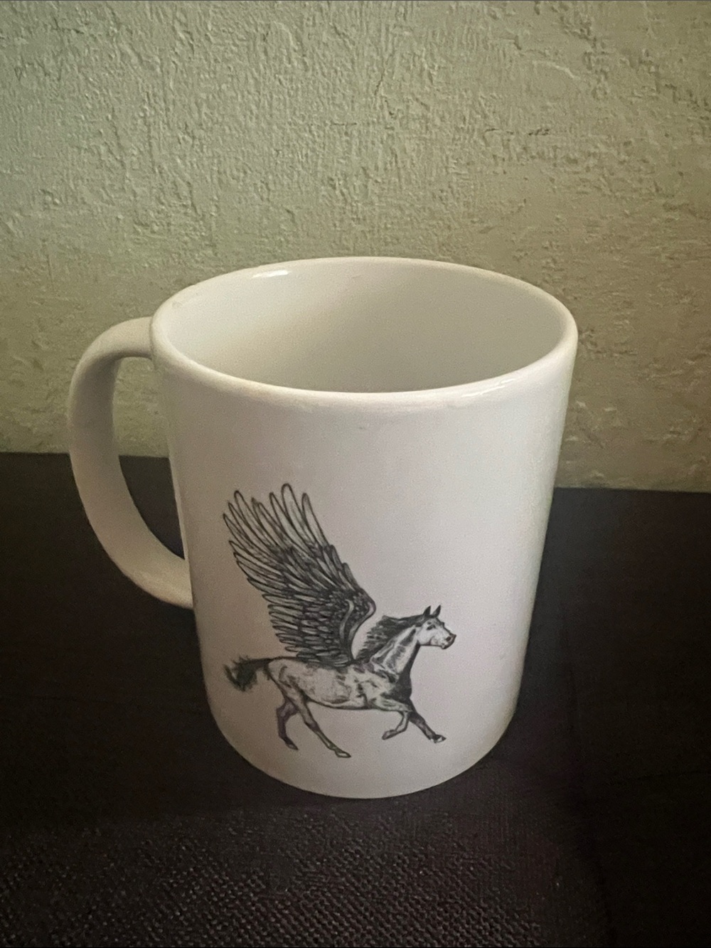 #2920*”4x4”White Pegasus Winged Horse Ceramic Coffee Mug